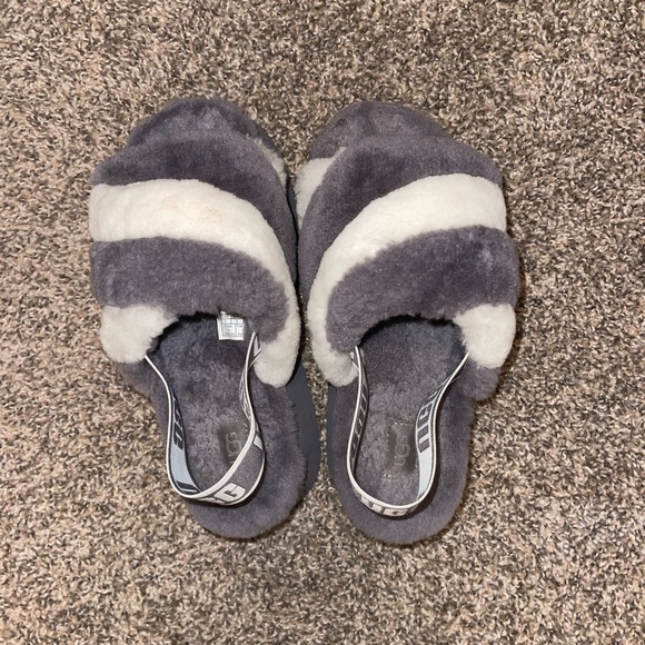 UGG DISCO CHECKER SLIDE PLATFORM SLIDES FLUFF YEAH brand new in box - Picture 2 of 4